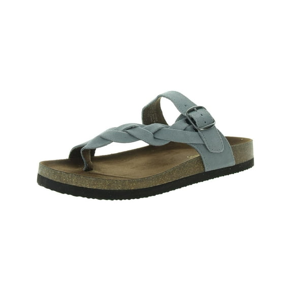 White Mountain Womens Crawford Leather Flat Thong Sandals