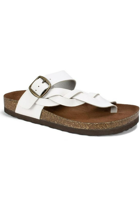 Womens Crawford Leather Flat Thong Sandals