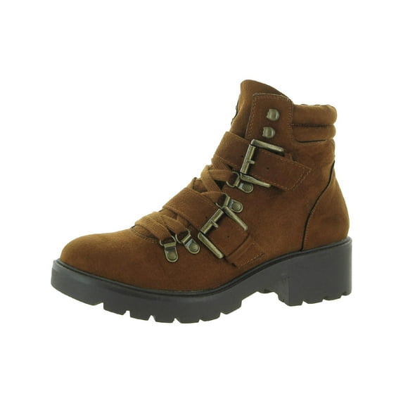 White Mountain Womens Day Time Faux Suede Lugged Sole Ankle Boots