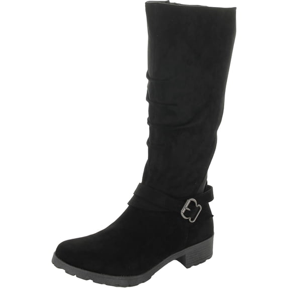 White Mountain Womens Dayna Faux Suede Zipper Mid-Calf Boots