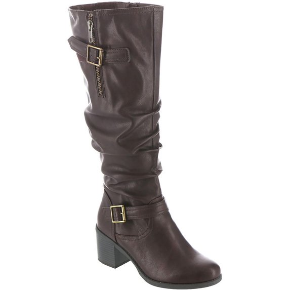 White Mountain Womens Desirable Faux Leather Slouchy Knee-High Boots
