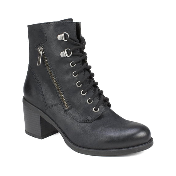 White Mountain Womens Dorian Zipper Faux Leather Ankle Boots