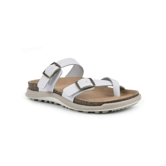 White Mountain Womens Hazy Cork Leather Footbed Sandals