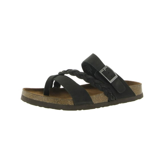 White Mountain Womens Hazy Nubuck Slip On Slide Sandals