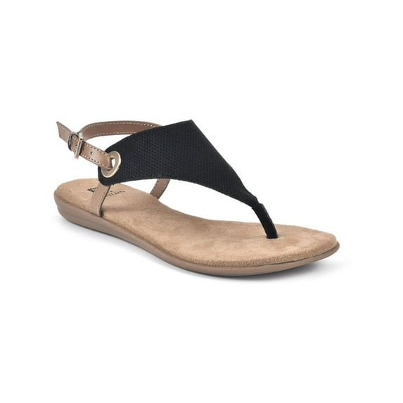 White Mountain Womens London Faux Leather Side Buckle Thong Sandals