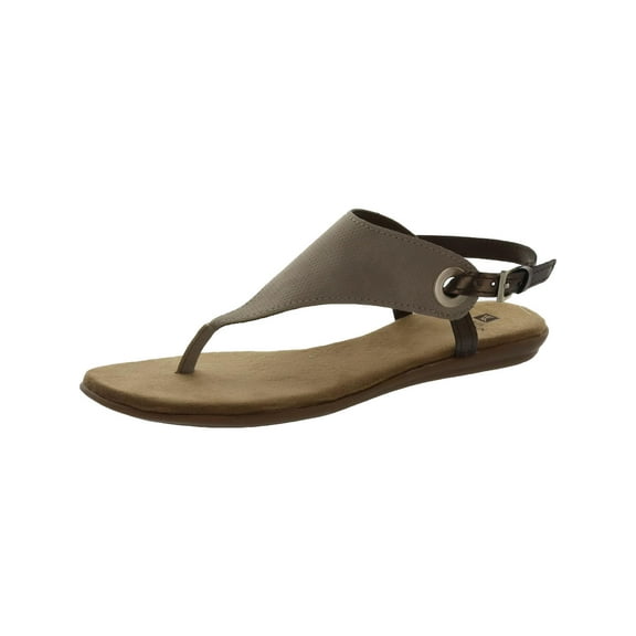 White Mountain Womens London Faux-Leather Thong Flat Sandals