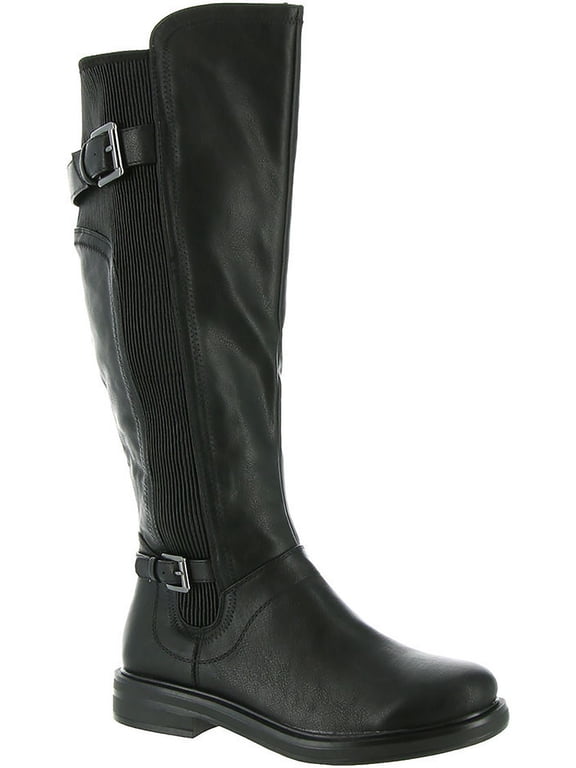 Womens MEDITATE Faux Leather Block Heel Knee-High Boots