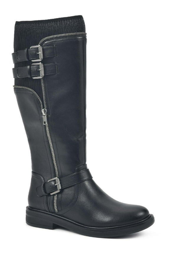 Womens Mazed Faux Leather Tall Knee-High Boots
