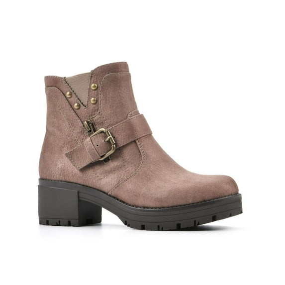 White Mountain Womens Rufus Faux Leather Studded Motorcycle Boots