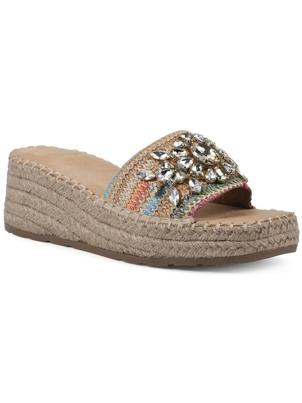 White Mountain Kate Espadrille Striped Wedge 11 M