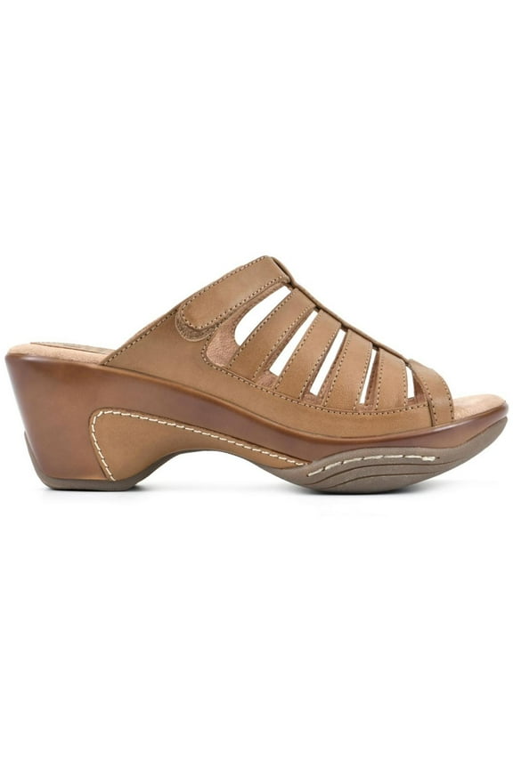 Womens Valencia Caged Faux Leather Wedge Sandals