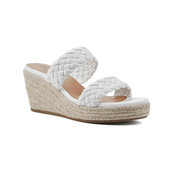 White Mountain Womens Yoyo Woven Wedge Sandals