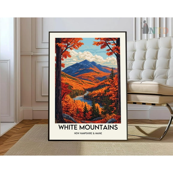 White Mountains Print, White Mountainswhite Mountains Poster, White Mountains Photo, White Mountains Decor, New Hampshire Wall Art, Modern Wall Decor, 8x12 UNFRAMED