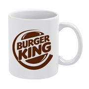White Mug Fad Burger King Brown