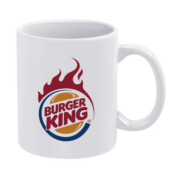 White Mug Fashion Funny Burger King Logo
