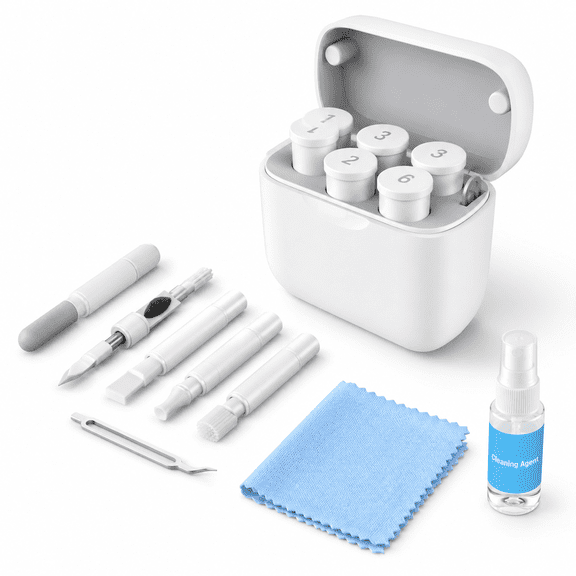 White Multi-Function Electronics Cleaning Kit for Airpods, Phones, Tablets and Charging Ports