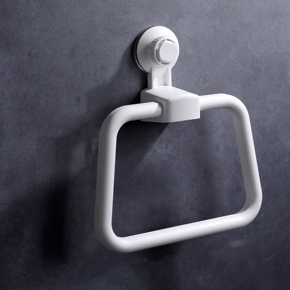 White Multi-Functional Heavy Duty Suction Cup Bathroom Towel Ring - Strong Adhesive Wall-Mounted, Multi-Purpose Towel Storage For Bath Hand Towels - For Home Bathroom, Kitchen,