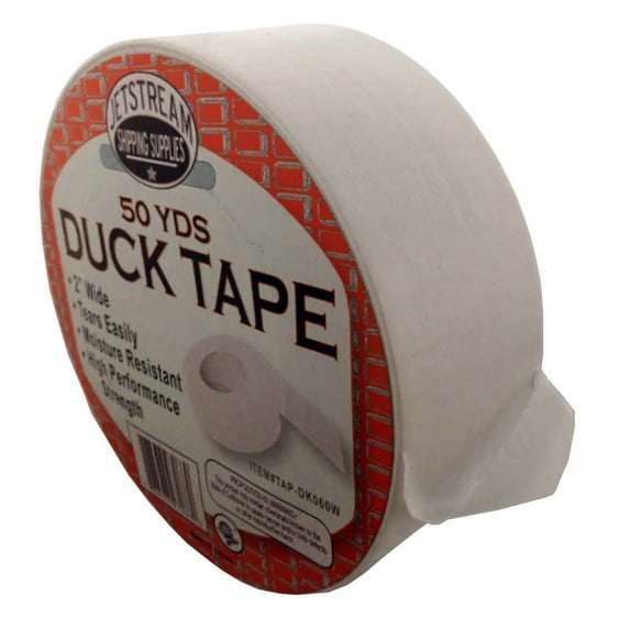 White Multi-Purpose Duct Tape, 2-Inch Wide x 50 Yards Long (Jetstream: TA-97066)
