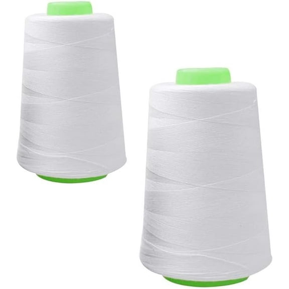 White Multi-Purpose Sewing Thread Cones (700 Yards Each) High Strength Polyester Spools for Sewing, Quilting, Overlock, Overlock, Beading and Hand Embroidery 1/2 Pack (White - 1pcs)