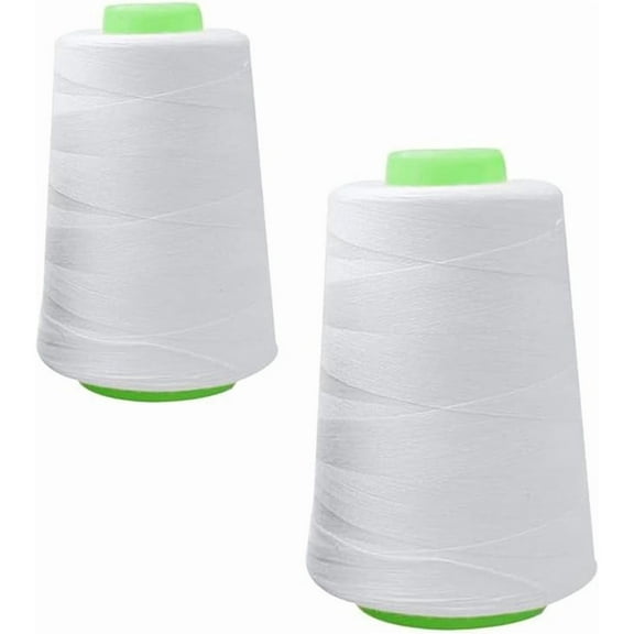 White Multi-Purpose Sewing Thread Cones (700 Yards Each) High Strength Polyester Spools for Sewing, Quilting, Overlock, Overlock, Beading and Hand Embroidery 1/2 Pack (White - 1pcs)