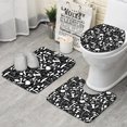 thumbnail image 1 of White Mushroom Silhouette Black Pattern Bathroom Rugs Sets 3 Piece,Toilet Cover Set,Absorbent Non Slip Bathroom Mats Sets with U-Shaped Contour Rug Toilet Rug Set, 1 of 5