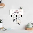 thumbnail image 1 of White Mushrooms Key Holder for Wall Mail Holder Organizer with 5 Key Hooks Wall Mount Key Rack with Shelf, 1 of 6