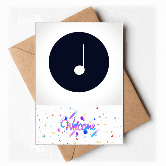 White Music Crotchet Notes Black Welcome Back Greeting Cards Envelopes Blank