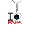 thumbnail image 1 of White Music Mim Notes Black Keychain Metal Keyring Holder Love PAPA Father, 1 of 3