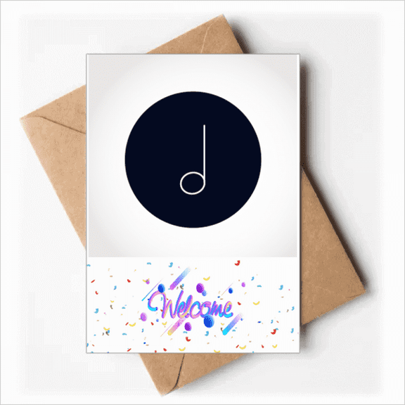 White Music Mim Notes Black Welcome Back Greeting Cards Envelopes Blank