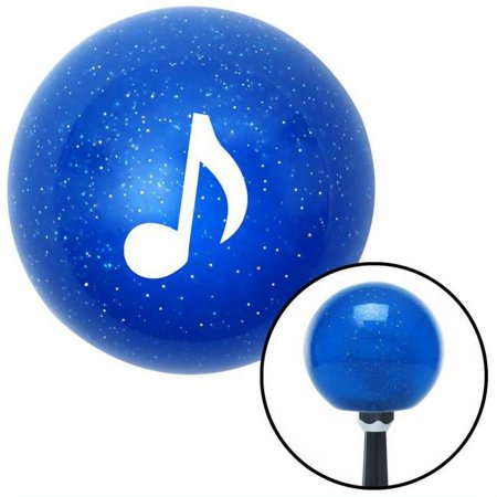 White Music Note Blue Metal Flake Shift Knob with M16 x 1.5 Insert Shifter Auto