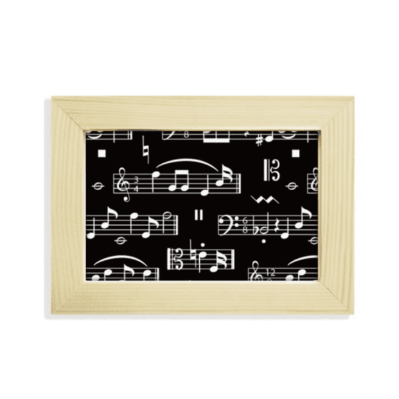 White Music Notes Bar Black Desktop Decorate Photo Frame Picture Art Painting 5x7 inch