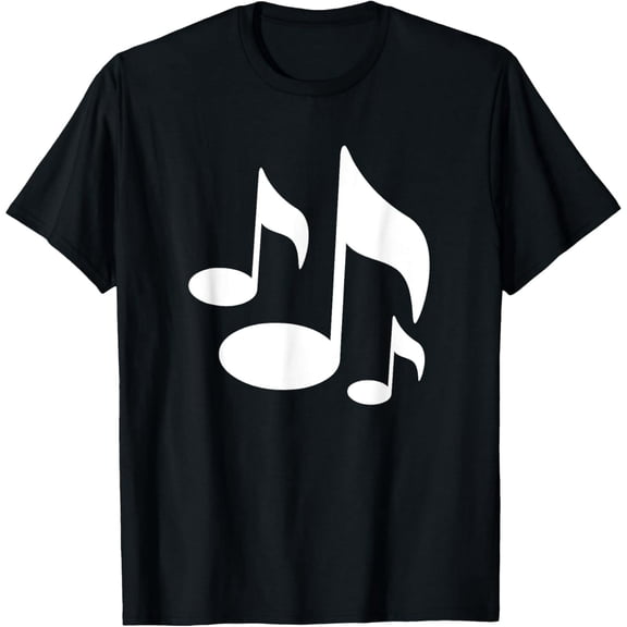White Music Notes Graphic for Piano Teacher Musician Cotton Casual T-Shirt