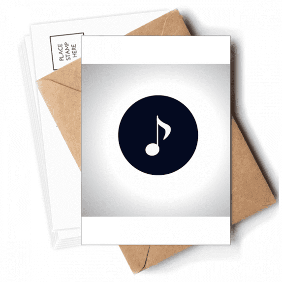White Music Quaver Notes Black Postcards Envelopes Blank Note Cards Mailing