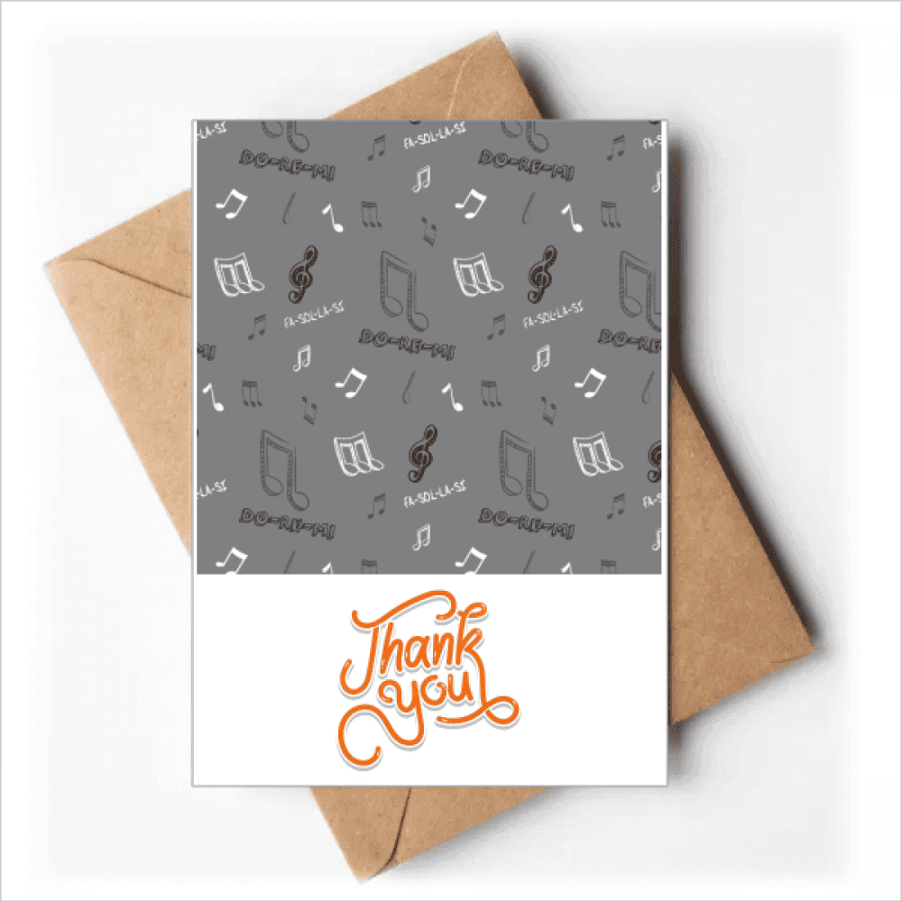 White Music Solfege Notes Thank You Cards Envelopes Blank Note