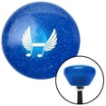 thumbnail image 1 of White Musical Note Wings Blue Retro Metal Flake Shift Knob with M16 x 1.5 Insert Brody, 1 of 1