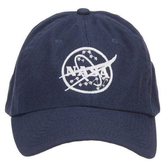 White NASA Logo Embroidered Low Cap - Navy OSFM