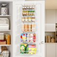 thumbnail image 1 of White Narrow 6-Tier Over the Door Pantry Organizer, Adjustable Metal Hanging Spice Rack, Cabinet Door Organizer for Kitchen, Bathroom, Laundry Room, 12.5, 1 of 7