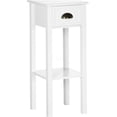 thumbnail image 1 of White Narrow End Table with Drawer and Shelf, Slim Design Accent Table for Small Spaces, Living Room Bedroom Nightstand, 1 of 10
