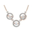 thumbnail image 1 of AFFY White Natural Dancing Natural Diamond Three Circle Necklace in 14K Solid Rose Gold (0.5 Ct), 1 of 1
