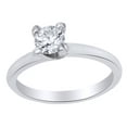 thumbnail image 1 of AFFY White Natural Diamond (0.33 Cttw) Solitaire Engagement Wedding Ring In 14K Solid White Gold, 1 of 1