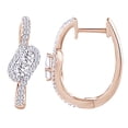 thumbnail image 1 of AFFY White Natural Diamond 0.62 Cttw Round Cut Bypass Hoop Earrings In 10K Solid Rose Gold, 1 of 1
