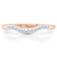 thumbnail image 1 of AFFY White Natural Diamond Accent Curved Matching Wedding Band Ring In 10k Rose Gold (0.06 Cttw), Ring Size 9, 1 of 6