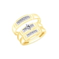 thumbnail image 1 of AFFY White Natural Diamond Accent Engagement & Wedding Trio Band Ring Set In 10k Yellow Gold (0.09 Cttw), 1 of 1