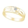 thumbnail image 1 of AFFY White Natural Diamond Accent Men Wedding Anniversary Ring 14K Solid Yellow Gold (I-J Color, I2-I3 Clarity, 0.07 Cttw) Ring Size-9.5, 1 of 1
