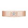 thumbnail image 1 of AFFY White Natural Diamond Accent Men's Engagement Ring In 14K Solid Rose Gold (I-J Color, I2-I3 Clarity, 0.06 Cttw) Ring Size-8, 1 of 1