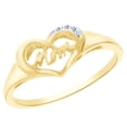 thumbnail image 1 of AFFY White Natural Diamond Accent "Mom" Ring In 10k Yellow Gold (0.02 Cttw), 1 of 1