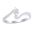 thumbnail image 1 of AFFY White Natural Diamond Accent Solitaire Bypass Promise Ring In 10k White Gold, 1 of 1