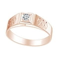 thumbnail image 1 of AFFY White Natural Diamond Accent Solitaire Engagement Ring 14K Solid Rose Gold (I-J Color, I2-I3 Clarity, 0.09 Cttw) Ring Size-10, 1 of 1