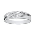 thumbnail image 1 of AFFY White Natural Diamond Accent Wedding Band Ring In 10k White Gold (0.07 Cttw), 1 of 1