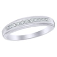 thumbnail image 1 of AFFY White Natural Diamond Accent Wedding Band Ring In 10k White Gold, 1 of 1